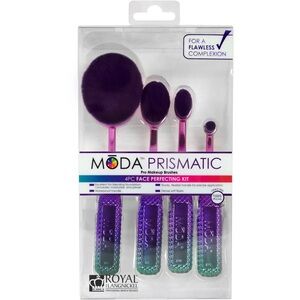 Moda Prismatic Pro Makeup Brushes/Perfecting Kit 4PC | New